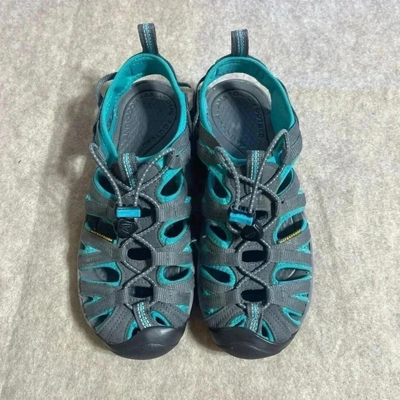 Keen Whisper Sandal Teal Black Waterproof Elastic Strap Women’s Size 6 - Picture 6 of 13